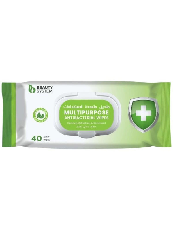 Beauty System Antibacterial Multipurpose Wipes - 40 Count