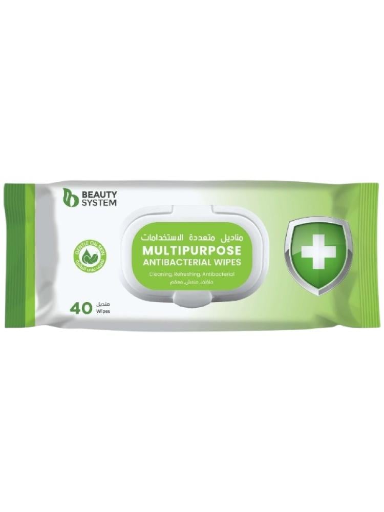 Beauty System Antibacterial Multipurpose Wipes - 40 Count