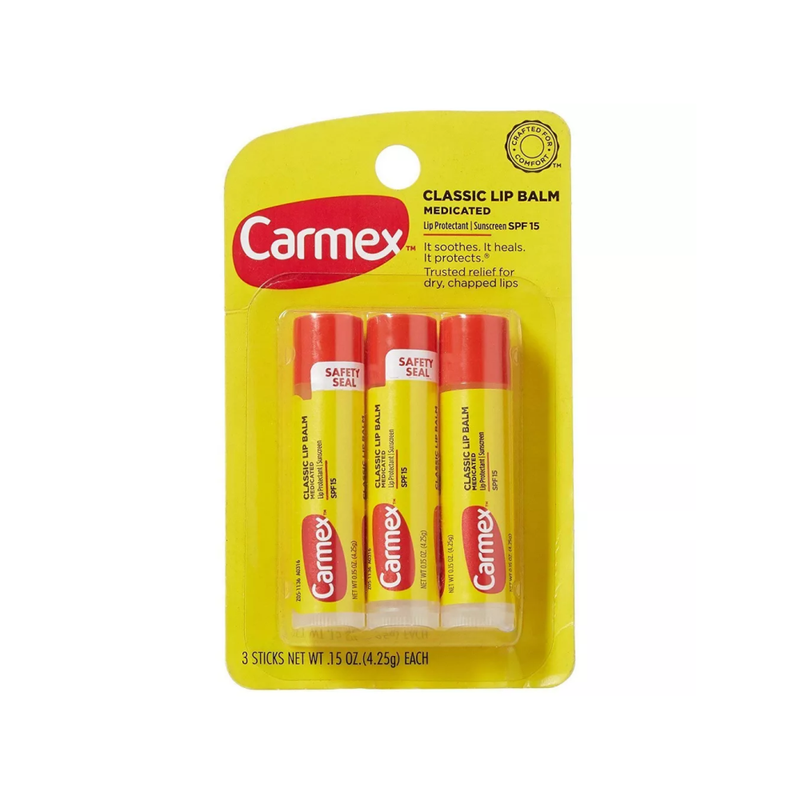 Carmex Lip Balm SPF 15 Moisturizing 3-Piece Set