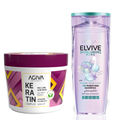 L'Oreal Elvive Clarifying Shampoo Keratin Mask Set - 400ml, 300ml