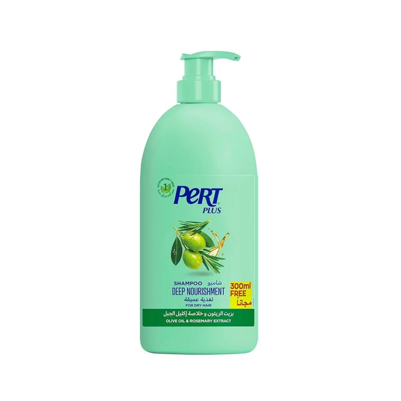 Pert Plus Shampoo Olive Oil Vitamin B5 for Damaged Dry Hair, 1000ml