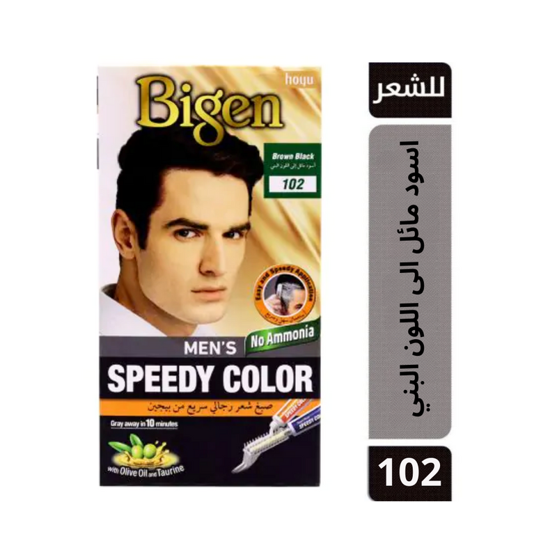Bigen Men's Permanent Hair Dye, Blackish Brown 102, Ammonia-Free, 80g
