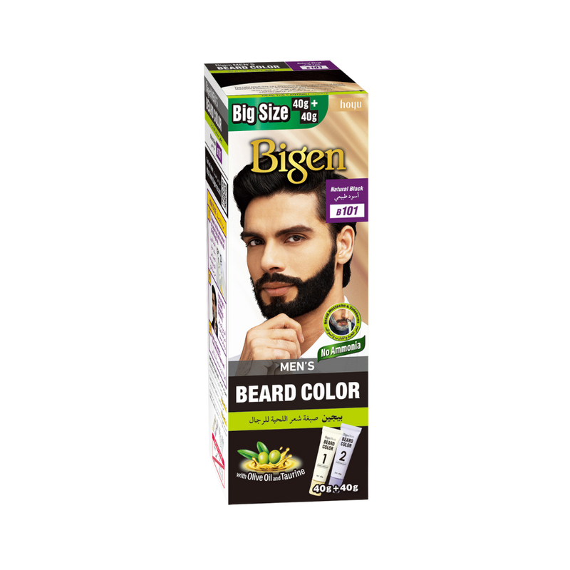 Bigen B101 Natural Black Beard Hair Dye for Men 80g