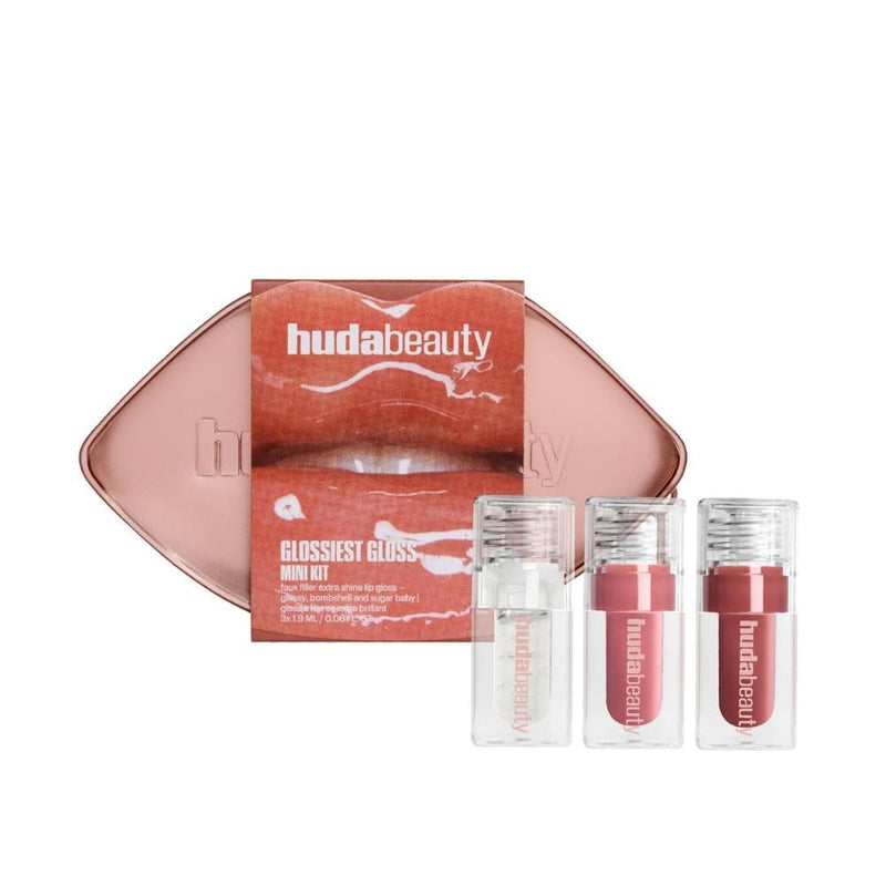 Mini Lip Gloss Set High-Shine Radiant Finish Huda Beauty 3 Pieces