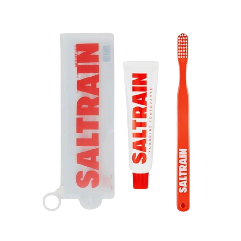 Saltrain Fluoride Toothpaste and Toothbrush Set, Cavity Protection, 30g