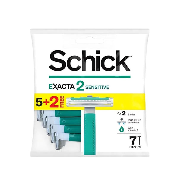 Schick Execta Men's Razor with Ceramic Blades, Aloe Vera & Vitamin E, 7 Count