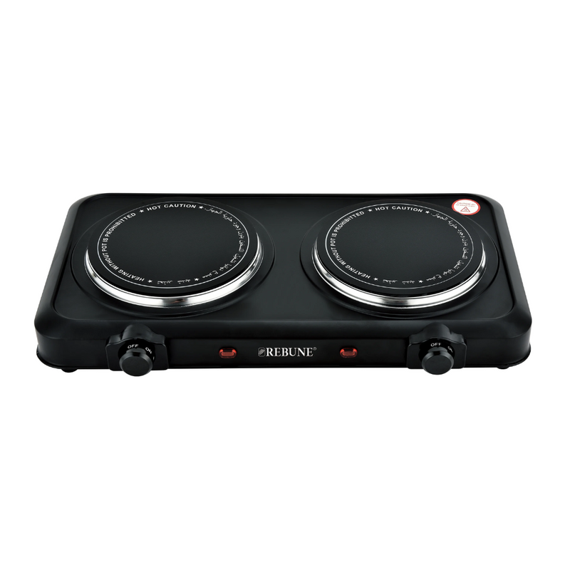 Rebune Double Electric Ceramic Hob, 2000W, RE-4-068