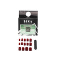 French Tip Press on Nails Burgundy Ombre Self-Adhesive Loca 24pcs