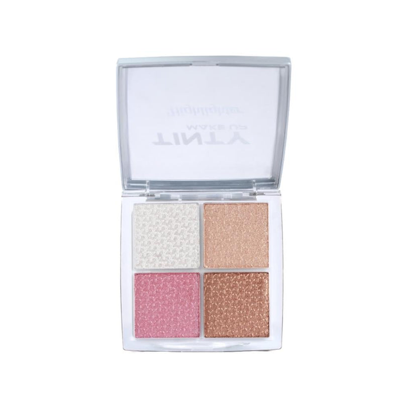 Tinty Highlighter Palette L02, 4-Shade Powder Kit, Shimmer Finish