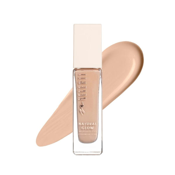 Neverti Natural Glow Foundation, Moisturizing, Light-to-Medium Coverage, 004 Natural