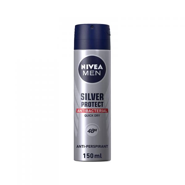 Nivea Silver Protect Deodorant Spray for Men, 48-Hour Protection, 150 ml