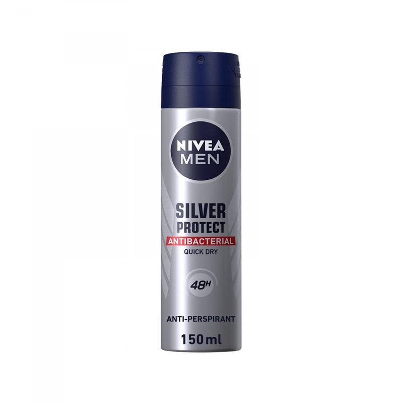 Nivea Silver Protect Deodorant Spray for Men, 48-Hour Protection, 150 ml