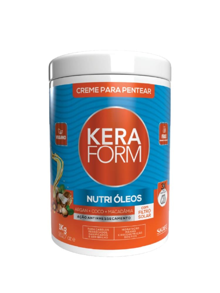 Skafe Kera Form Hair Styling Cream for Dry Hair - Argan, Coconut, Macadamia Oils for Nourishment & Shine, 1 kg