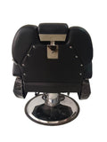 Salon System Audi Plus Edition Men's Barber Chair - Black Leather, Gold Iron