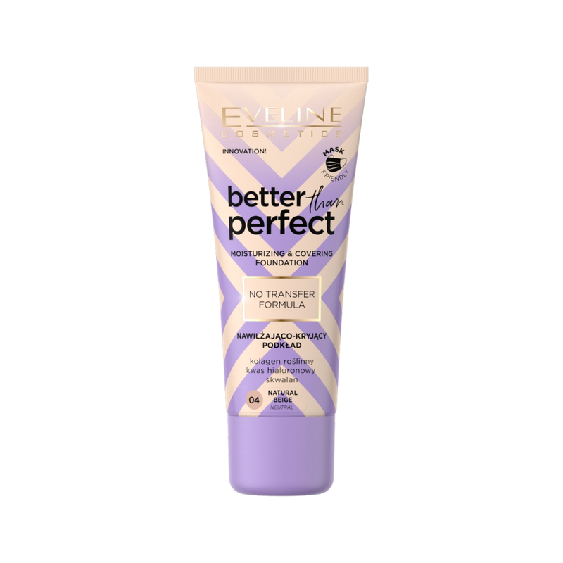 Eveline Moisturizing Foundation 04 Natural Beige Hyaluronic Acid 30ml