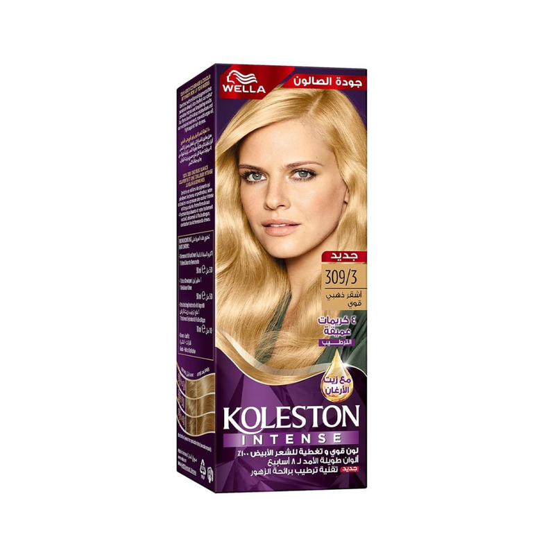 Wella Koleston Permanent Hair Dye, Intense Golden Blonde 309/3, 110ml