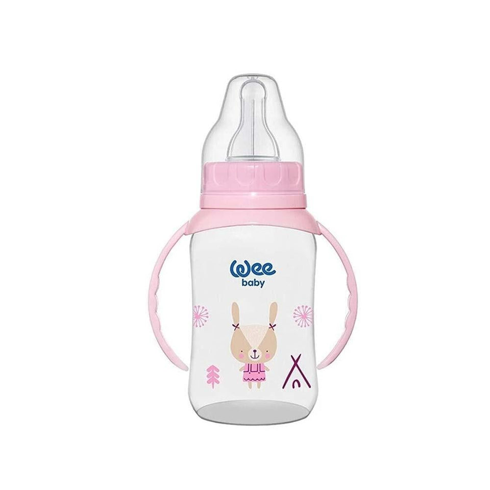 Wee Baby Silicone Baby Bottle 6-18 Months Pink Comfortable Design 150ml