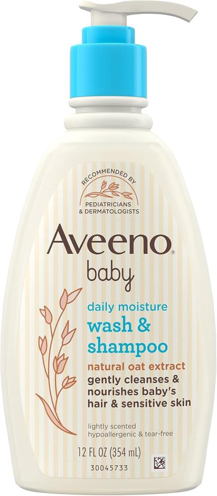 Aveeno Baby Wash and Shampoo Lightly Scented Gentle Cleansing 354ml