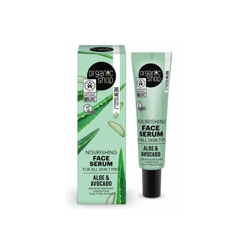 Face Serum Nourishing Avocado Aloe Vera Organic Shop 30ml
