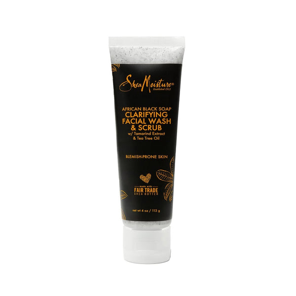 Shea Moisture African Black Soap Facial Wash and Scrub, 113g