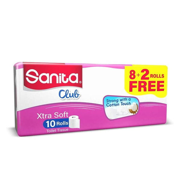 Sanita Club Toilet Paper Rolls, 200 Sheets, 10 Pack