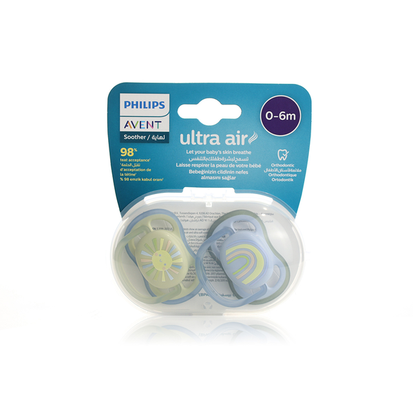 Ultra Air Baby Soother for babies aged 0 to 6 months Silicone Avent 2 Pcs