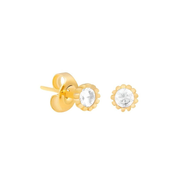 Navarro Children's Medical Earrings with Precious Stone, Gold Color