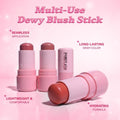 Pink Flash Blush Stick PK02 Rose Berry Heart with Squalane & Ceramides
