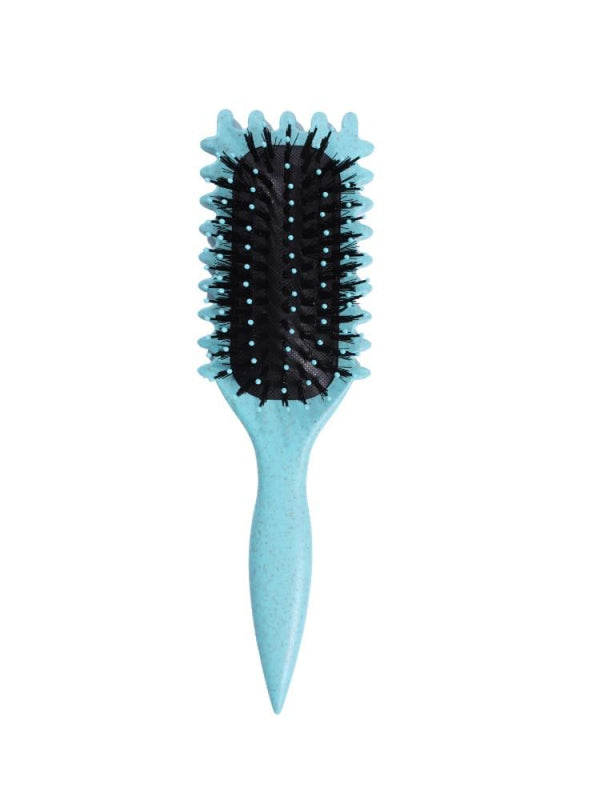 Hair System BK24-603 Detangling Hairbrush Flexible Round-Tipped Bristles Green