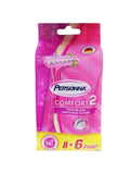 Personna Comfort 2 Women's Razor Blades with Vitamin E & Aloe Vera - 14 Count