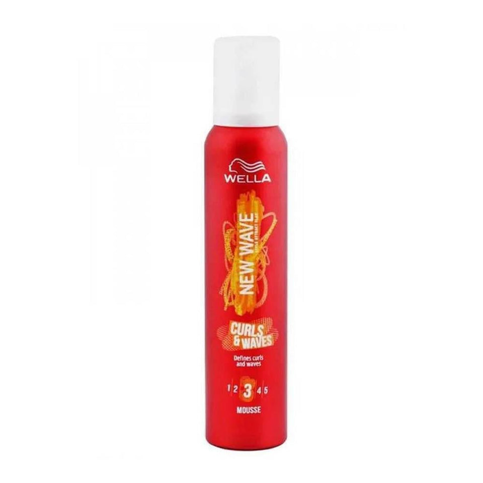 Wella New Wave Curl & Waves Mousse Hair Styling Foam Heat Protection 200ml