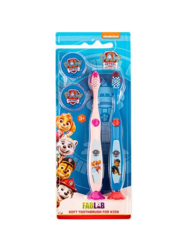 Paw Patrol Kids Toothbrush with Cover, 2 Pack, Ultra-Soft Bristles