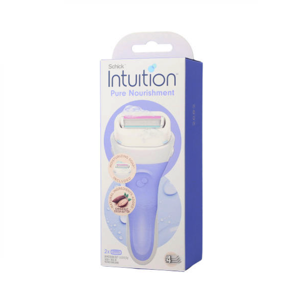 Schick Intuition Lemon Berry Breeze Razor, 4 Blades, Cocoa Butter