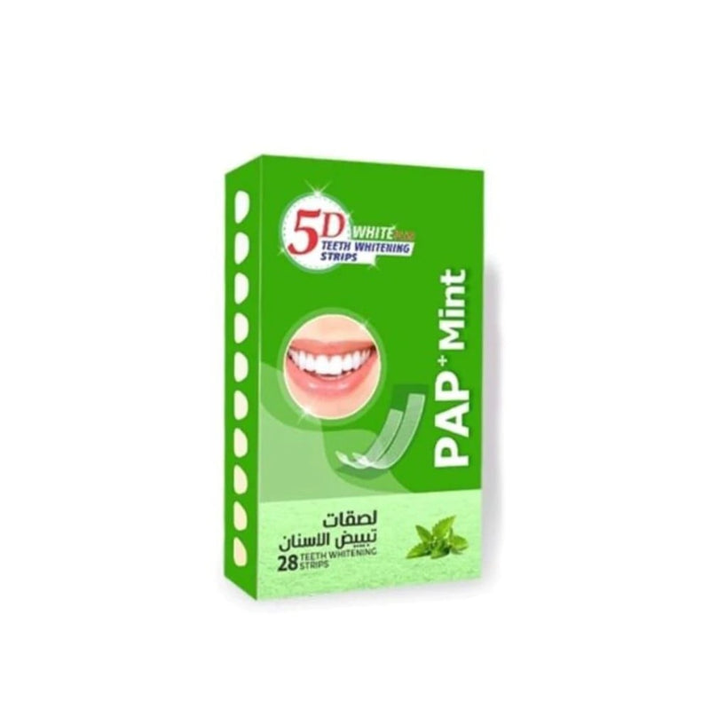 5D White Plus Teeth Whitening Strips, Mint Flavor, 28 Count
