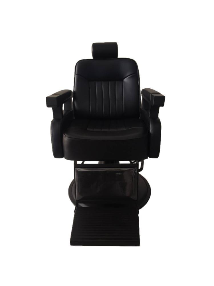 Salon System Men's Barber Chair BX-2968-2 - All Black Leather & Iron Frame