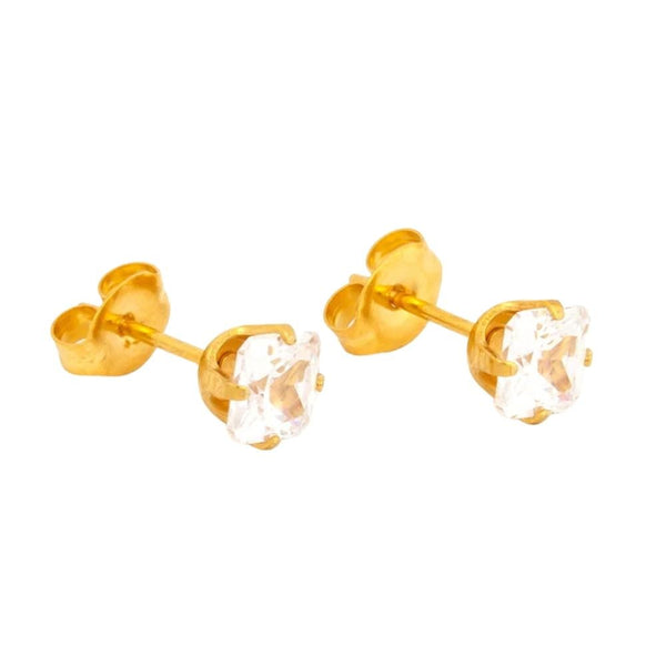 Studex Medical Earring S748 Zircon Stud, Nickel-Free, Gold-Plated