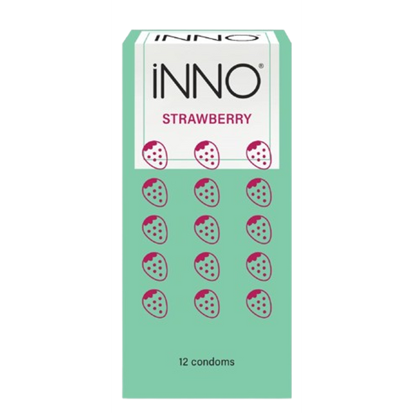 Best Flavored Condoms Strawberry Scented Safe Sex INNO 12pcs