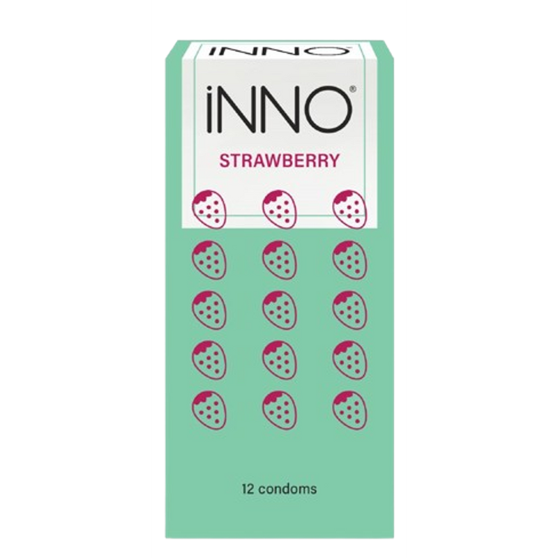 Best Flavored Condoms Strawberry Scented Safe Sex INNO 12pcs