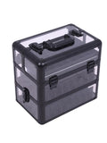 Salon System Makeup Organizer Box - Multi-Layer Transparent Black - 34x36x24cm