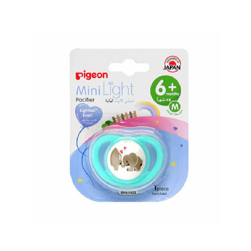 Pigeon Mini Light Pacifier, Elephant Design, Medium, 6+ Months