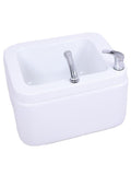 Salon System Square Pedicure Basin with Extractor - White
