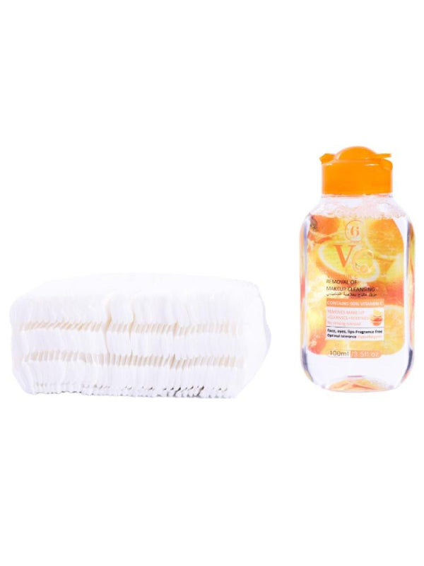 6Beauty Vitamin C Makeup Remover 100ml with Gentle Cleansing Wipes