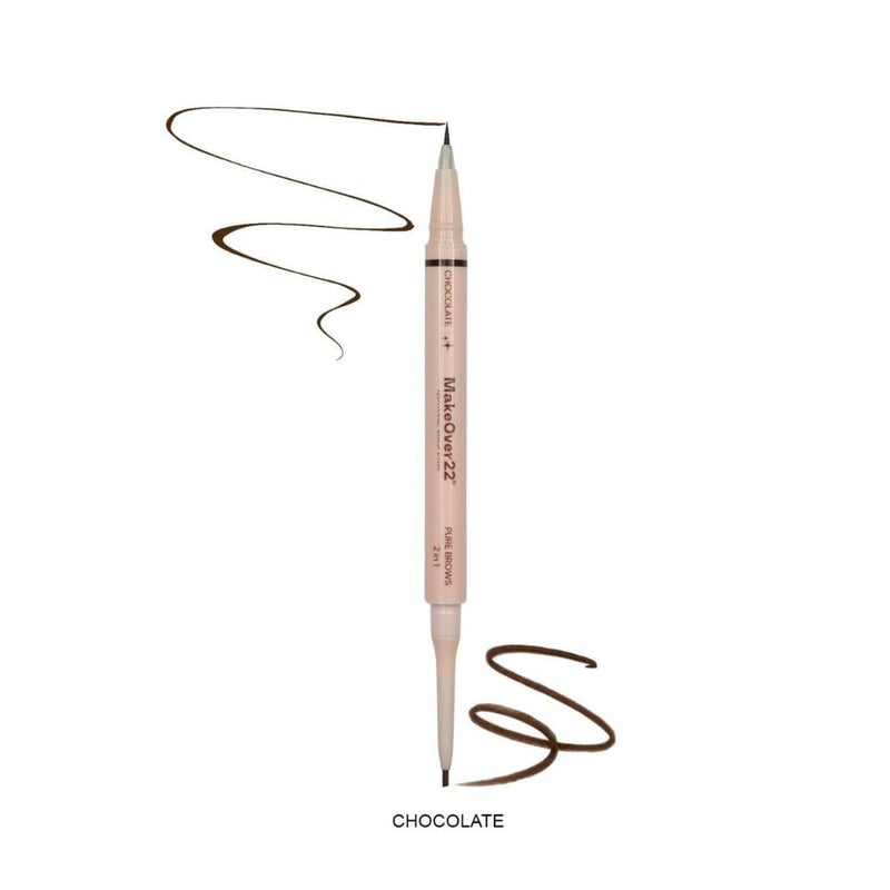 Make Over 22 Pure 2-in-1 Eyebrow Pencil, Waterproof, PW01 Chocolate