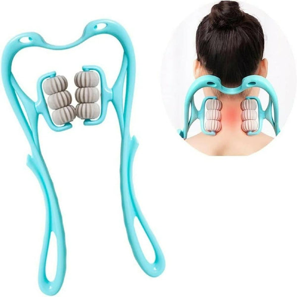 Pastel 6 Wheel Neck Massager, Manual Muscle Tension Relief Tool