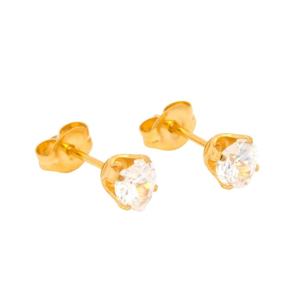 Studex Medical Earring S647 Zircon Stud, Nickel-Free, Gold-Plated