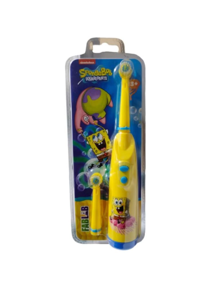 Fablab Battery Operated Kids Toothbrush - SpongeBob Design, Soft Bristles