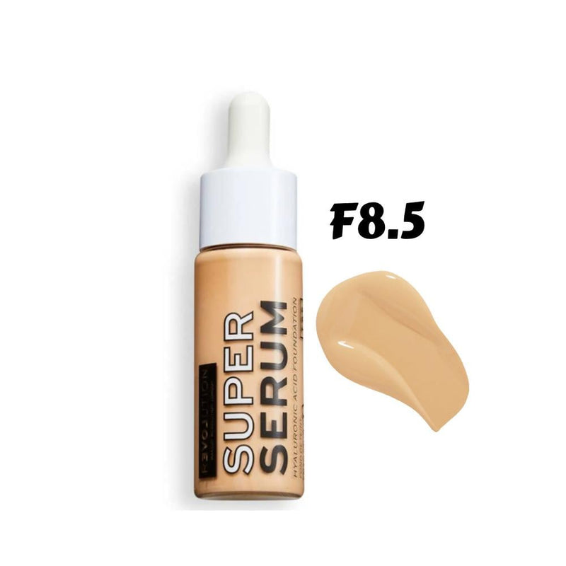 Revolution Super Serum Foundation Cream, Medium Skin Yellow Undertone, F8.5, 25ml