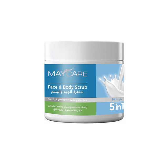Maycare Milk Face and Body Scrub with Exfoliating Beads, 500ml