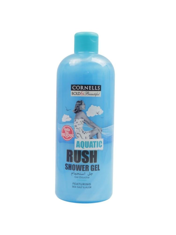 Cornell's Aquatic Rush Shower Gel with Sea Salt & Aloe Vera, 750ml