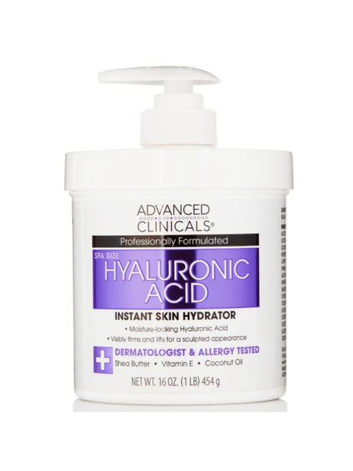 Advanced Clinicals Hyaluronic Acid Body Cream for Deep Hydration & Firming - 454g